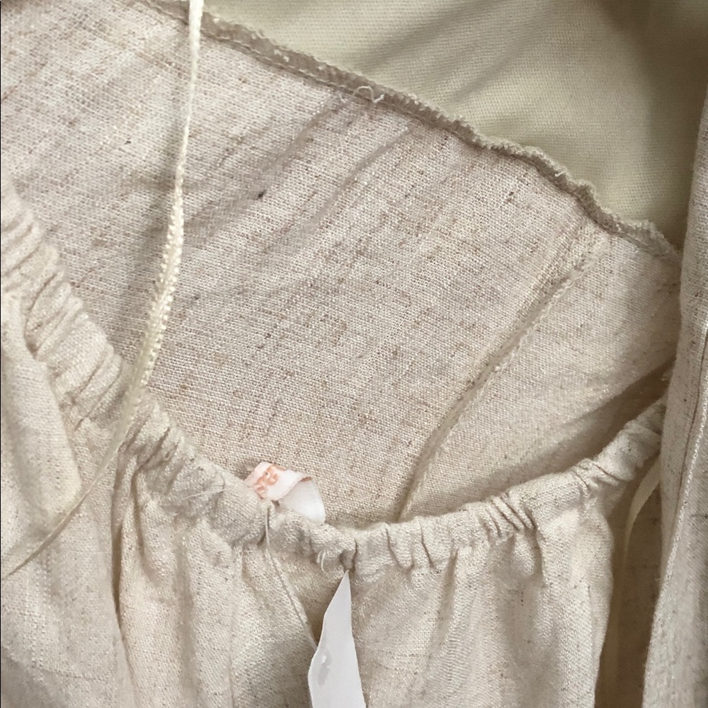 🆕Shasta Linen Lace Bodice Wide-Leg Cream Jumpsuit - Picture 7 of 13